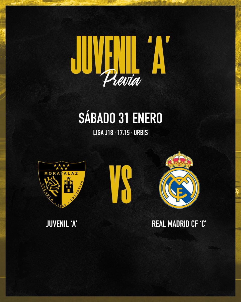 PREVIA | El Juvenil A recibe al Real Madrid este sábado en el Urbis
