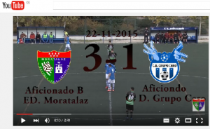 Videoreportaje del partido de liga EDM Aficionado B 3 -1 Grupo Cero