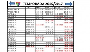 nuevos horarios 2016-2017